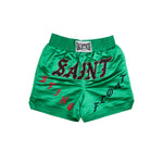 Saint Michael Boxing Shorts In Green - CNTRBND