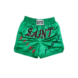 
                
                    Load image into Gallery viewer, Saint Michael Boxing Shorts In Green - CNTRBND
                
            