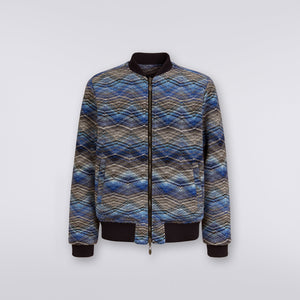 
                
                    Load image into Gallery viewer, MISSONI Reversible Zigzag Bomber In Blue - CNTRBND
                
            