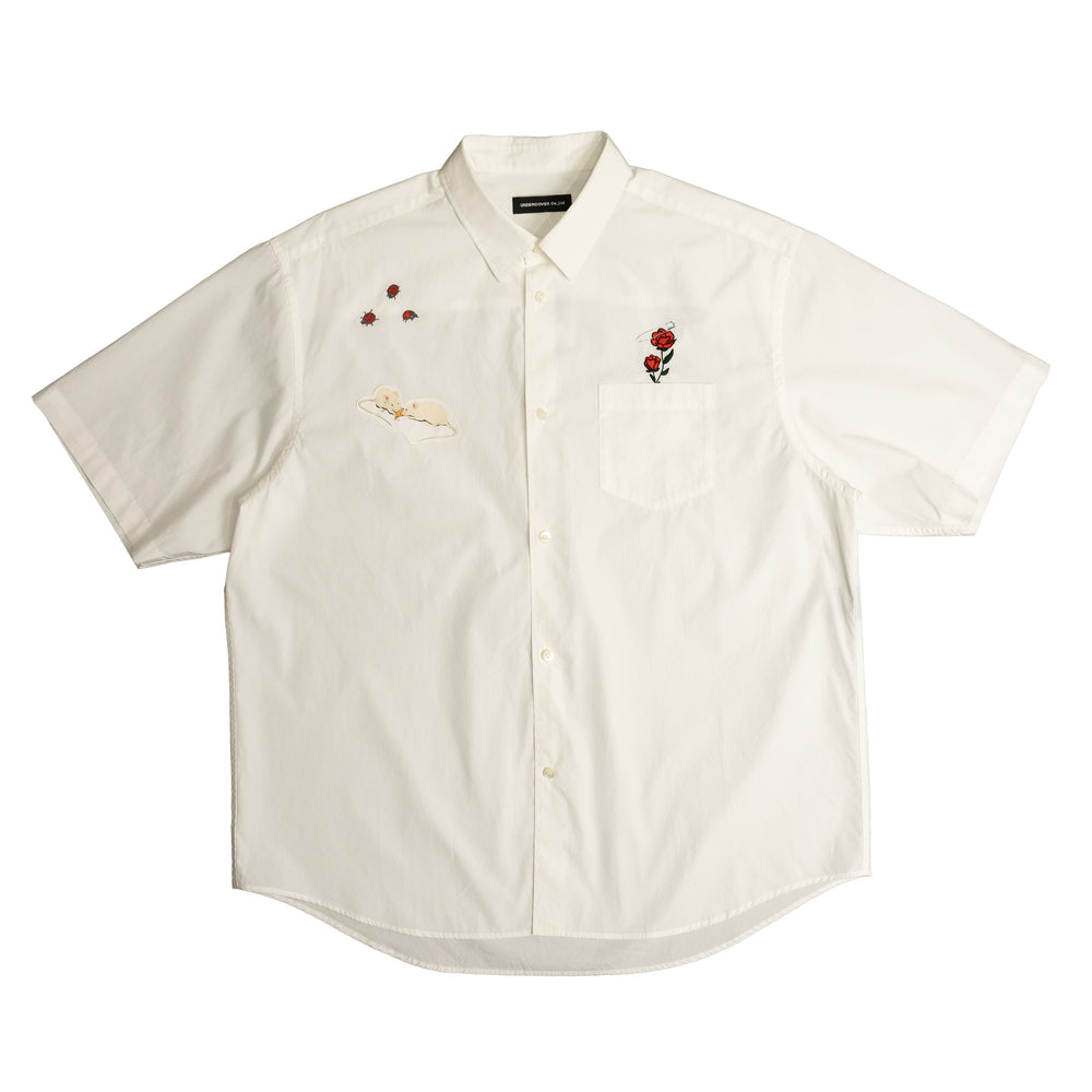 UNDERCOVER No Fear Embroidery S/S Shirt In White - CNTRBND