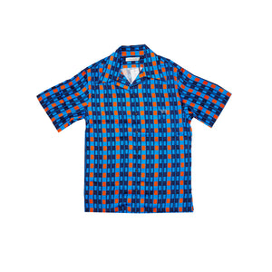 
                
                    Load image into Gallery viewer, Wales Bonner Highlife Bowling Shirt In Blue/Orange - CNTRBND
                
            