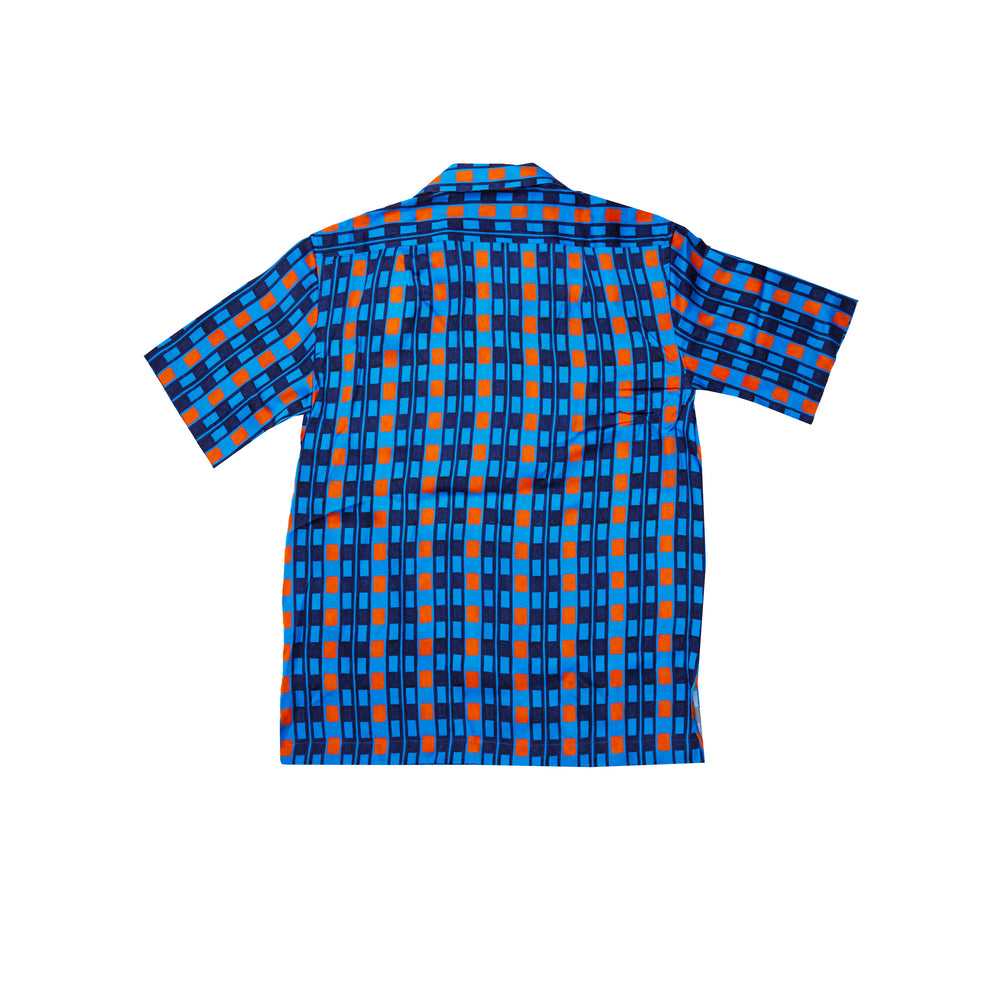 
                
                    Load image into Gallery viewer, Wales Bonner Highlife Bowling Shirt In Blue/Orange - CNTRBND
                
            