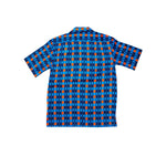 Wales Bonner Highlife Bowling Shirt In Blue/Orange - CNTRBND