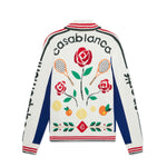 Casablanca Laurel Intarsia Jacket In White - CNTRBND