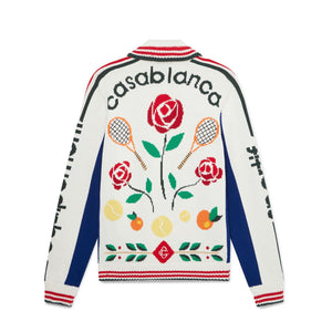 Casablanca Laurel Intarsia Jacket In White - CNTRBND