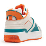 JUST DON Tennis Courtside Mid In White/Orange/Teal - CNTRBND