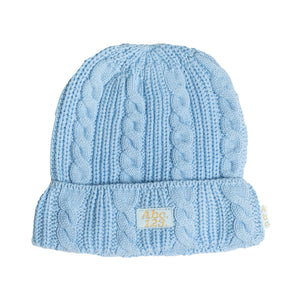 Abc.123. Cable Knit Beanie In Angelite Blue - CNTRBND
