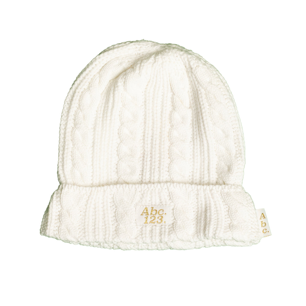 
                
                    Load image into Gallery viewer, Abc.123. Cable Knit Beanie In White - CNTRBND
                
            