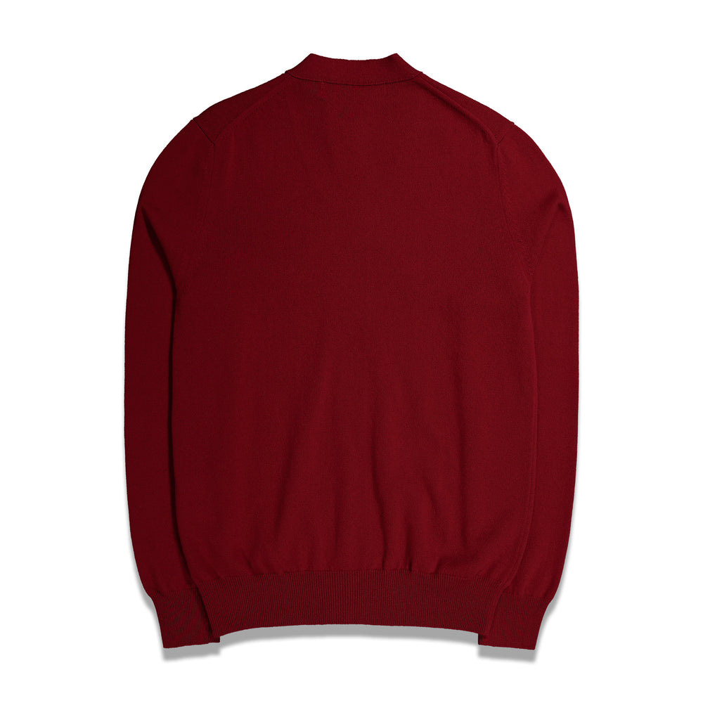 COMME DES GARCONS PLAY Red&Navy Hearts V-Neck Cardigan In Burgundy - CNTRBND