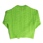 AMI Cable Knit Crewneck In Green - CNTRBND