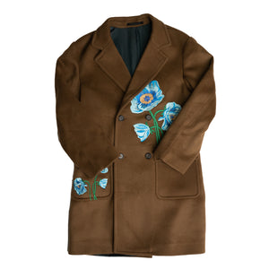 
                
                    Load image into Gallery viewer, Awake NY Floral Oversized Overcoat In Mocha - CNTRBND
                
            