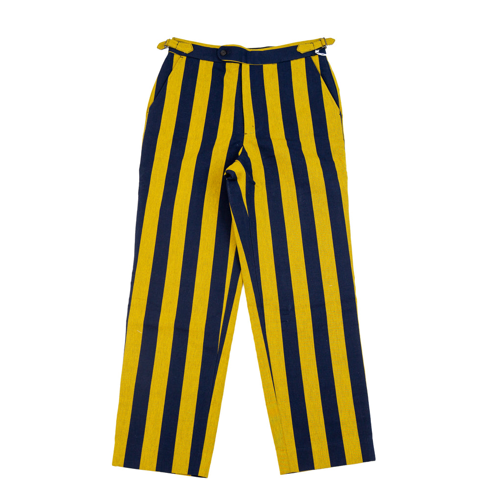 BODE Champlain Stripe Trousers In Navy/Yellow - CNTRBND