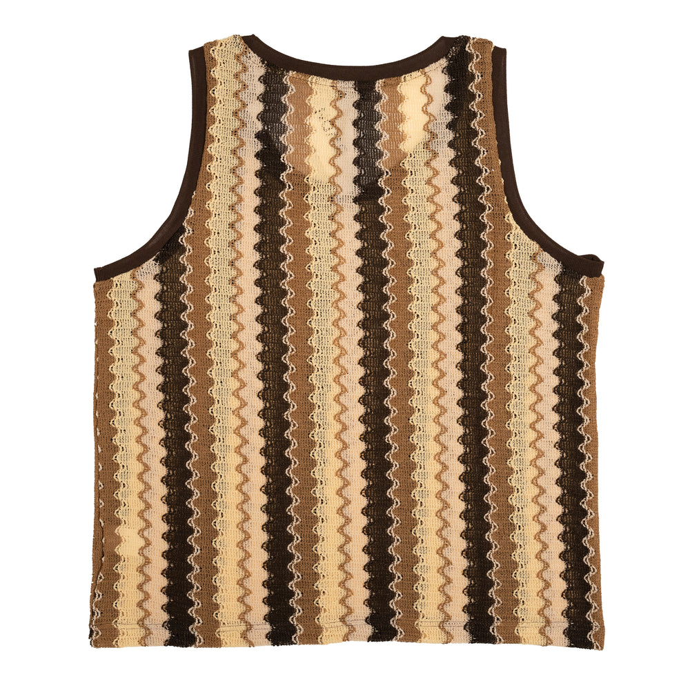 
                
                    Load image into Gallery viewer, CMMN SWDN Knitted Wave Tank In Brown - CNTRBND
                
            
