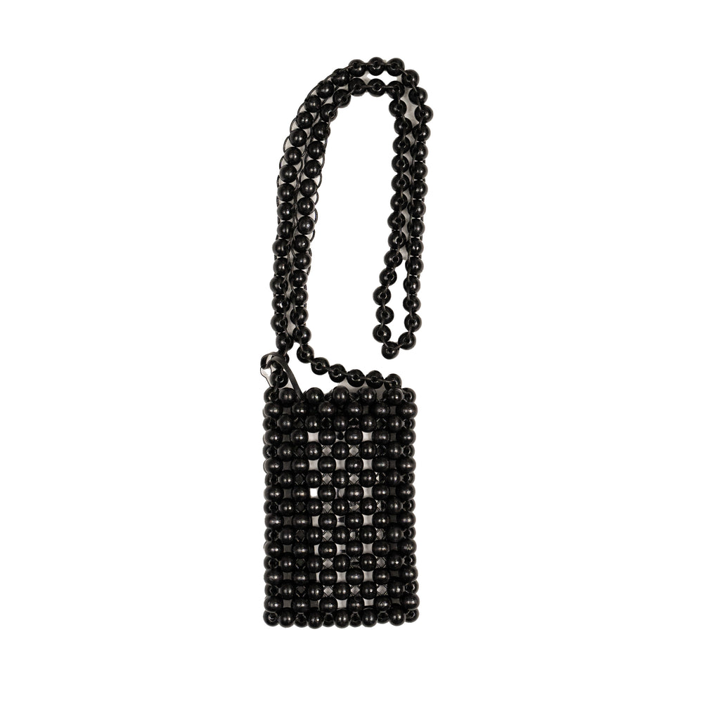 CMMN SWDN Wood Bead Pouch In Black - CNTRBND