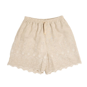 
                
                    Load image into Gallery viewer, CMMN SWDN Jaime Embroidered Shorts In White - CNTRBND
                
            