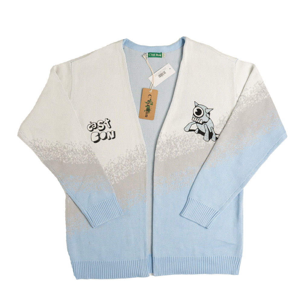 
                
                    Load image into Gallery viewer, C&amp;#39;est Bon Lalo Cardigan In White/Blue - CNTRBND
                
            