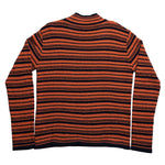 MARNI Knitted Stripe Mock Neck In Brick/Navy - CNTRBND