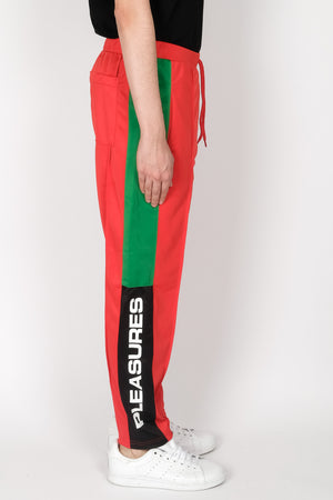 
                
                    Load image into Gallery viewer, PLEASURES Colorblock Track Pant In Red - CNTRBND
                
            