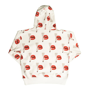 
                
                    Load image into Gallery viewer, EU x Tom Wesselmann Smoking Lips Hoodie In White - CNTRBND
                
            