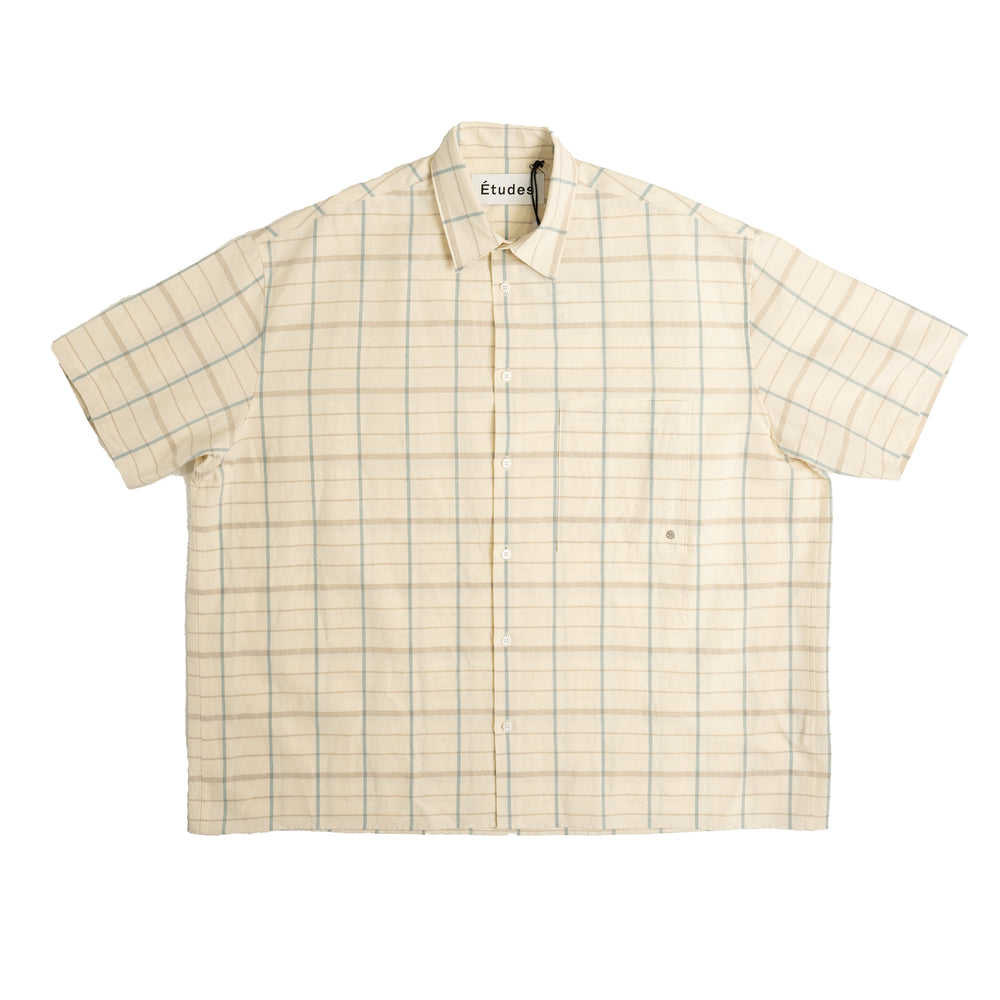 
                
                    Load image into Gallery viewer, Etudes Illusion S/S Check Shirt In White - CNTRBND
                
            