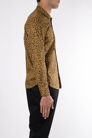 
                
                    Load image into Gallery viewer, Herman Market Cotton Leopard Shirt In Gold - CNTRBND
                
            