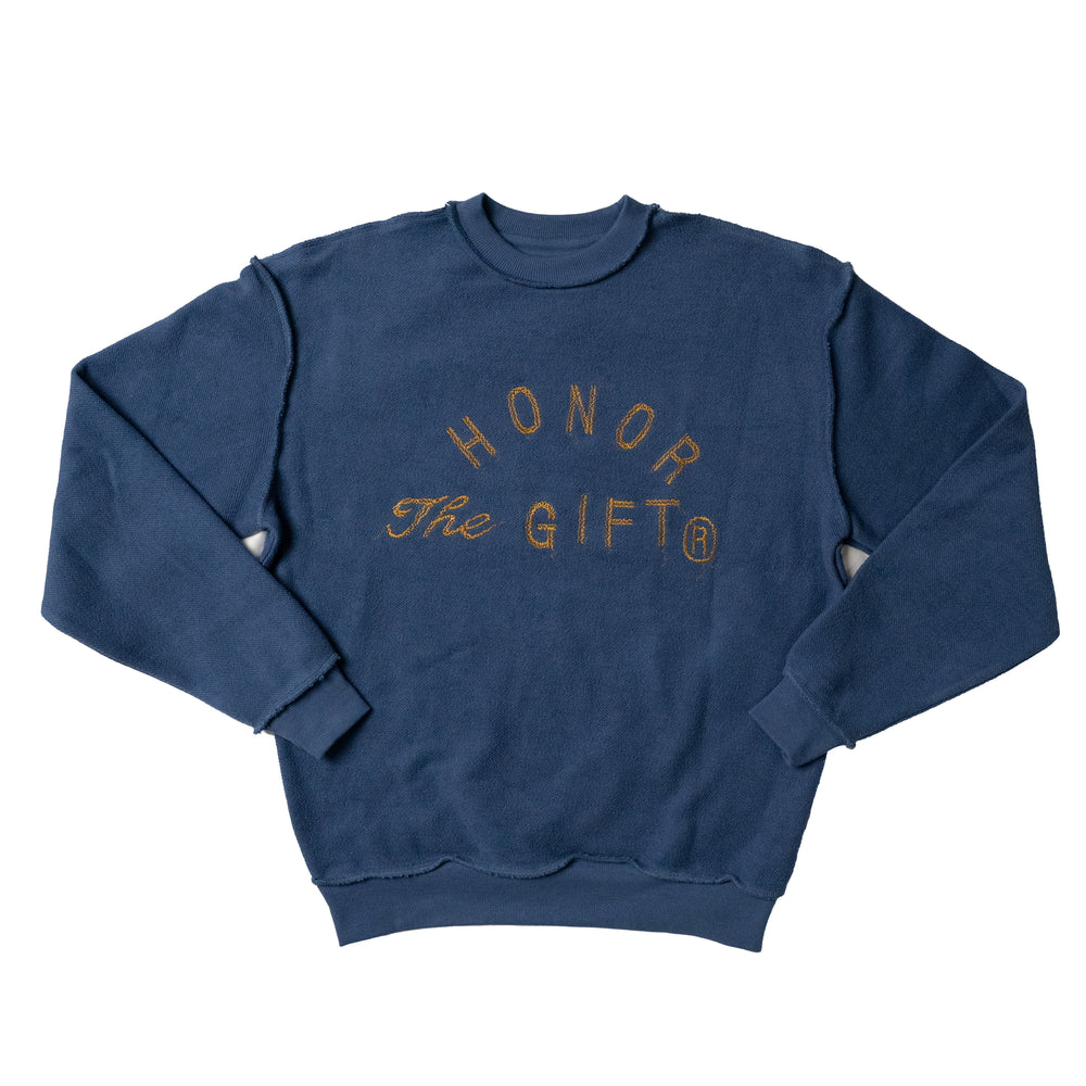 HONOR THE GIFT Weathered Crewneck In Navy - CNTRBND