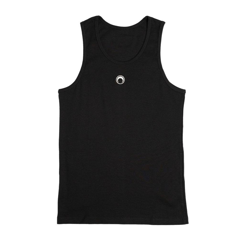 
                
                    Load image into Gallery viewer, Marine Serre Organic Cotton Fitted Tank In Black - CNTRBND
                
            
