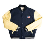 MARNI Letterman Varsity Jacket In Navy - CNTRBND