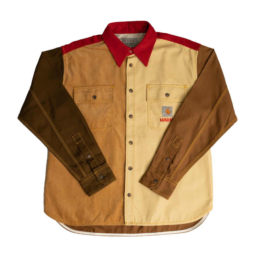 MARNI x Carhartt WIP Half & Half Shirt In Beige/Brown - CNTRBND