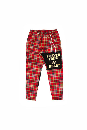 Mastermind World Tartan Patch Pant In Red - CNTRBND