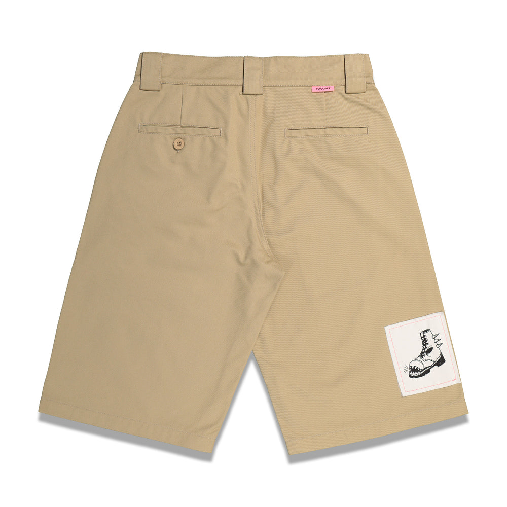 
                
                    Load image into Gallery viewer, RASSVET Hardcore Patch Shorts In Beige - CNTRBND
                
            