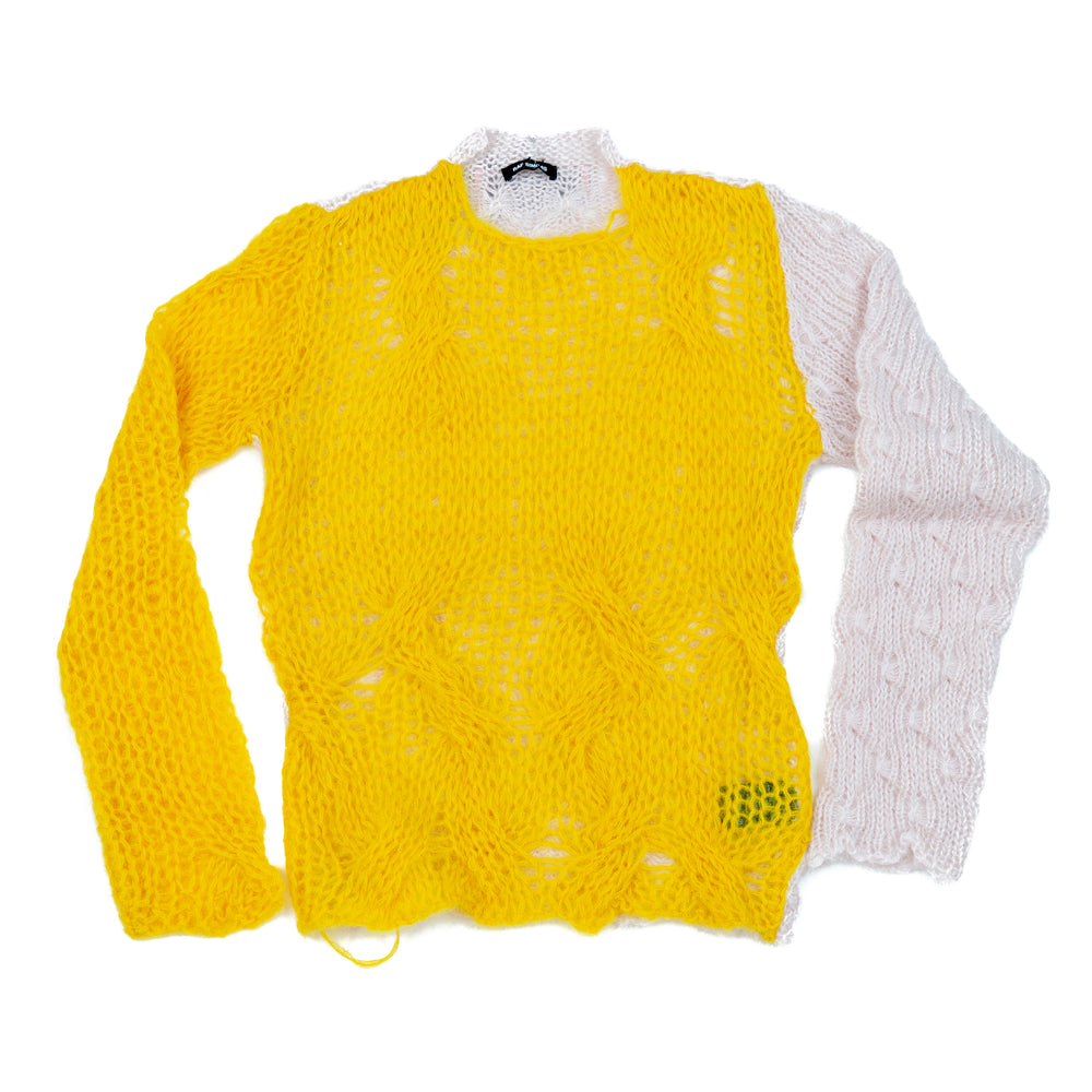 
                
                    Load image into Gallery viewer, Raf Simons Cropped Contrasting Knit In Yellow - CNTRBND
                
            