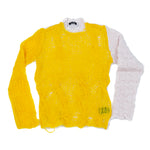Raf Simons Cropped Contrasting Knit In Yellow - CNTRBND