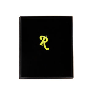 Raf Simons Small R Pin Earring In Green - CNTRBND
