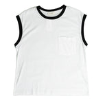 Second Layer Ringer Sleeveless Tee In White/Black - CNTRBND