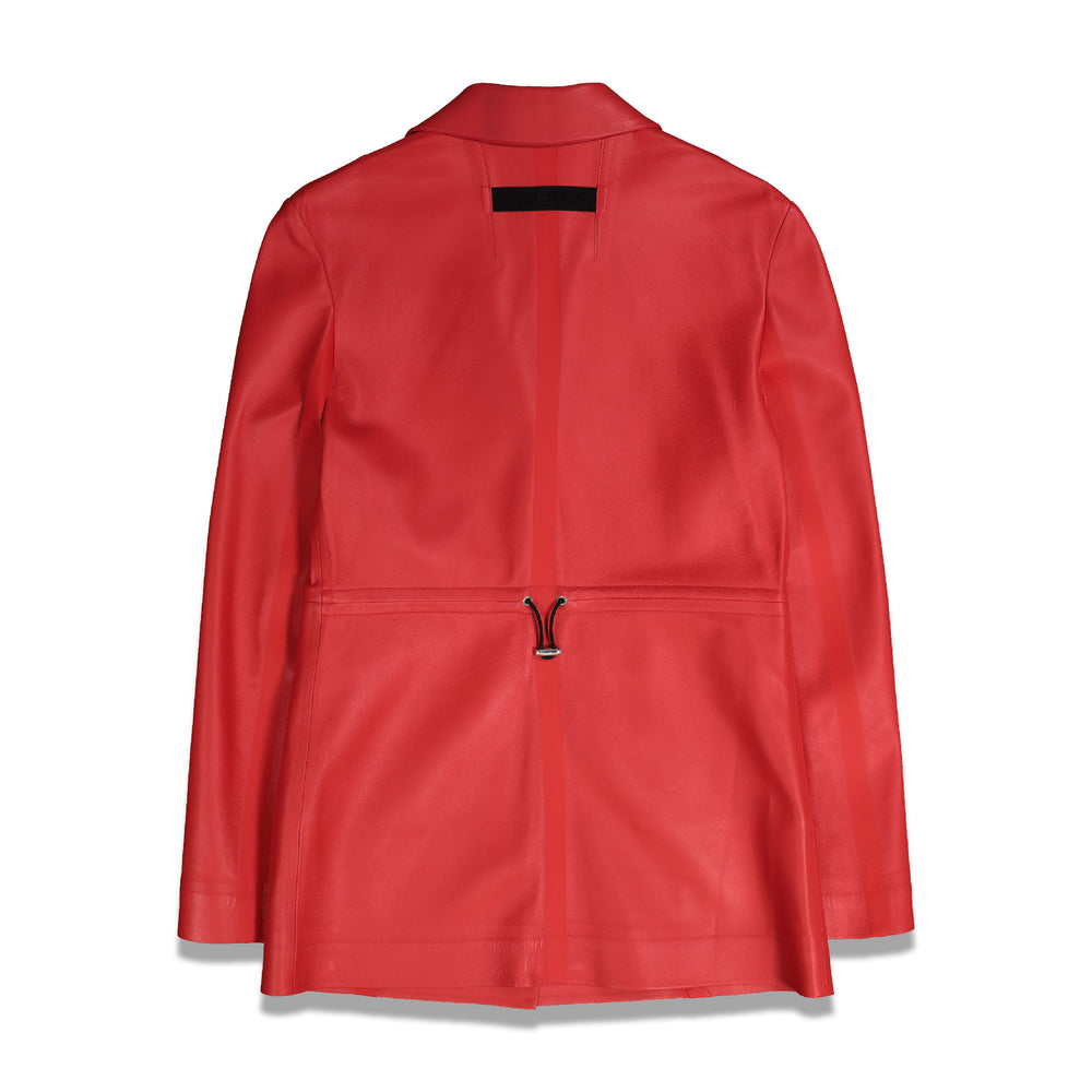 Alyx Womens Taped Leather Blazer In Red - CNTRBND