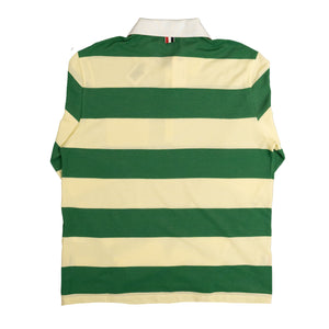Thom Browne Rugby Stripe L/S Polo In Green/Yellow - CNTRBND