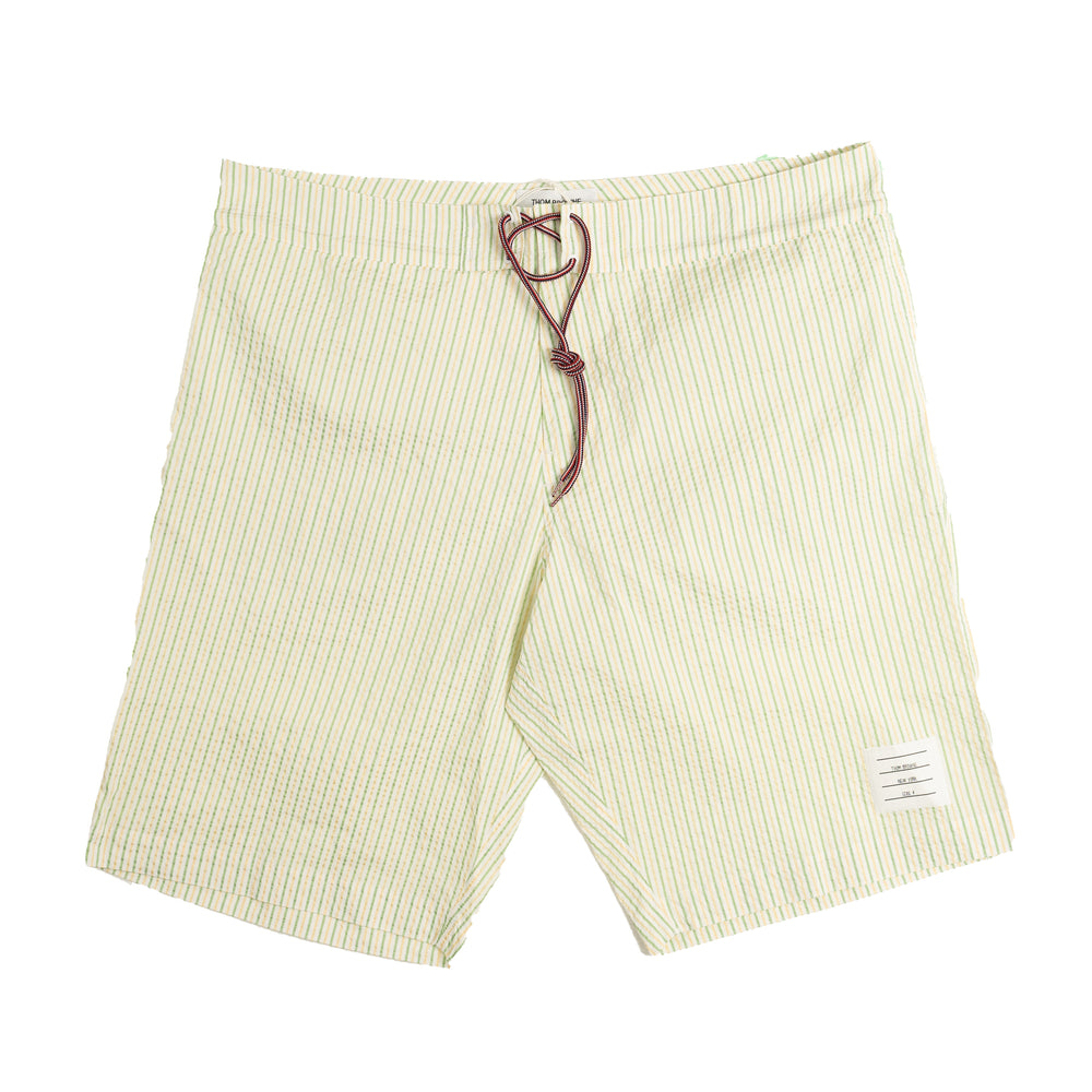
                
                    Load image into Gallery viewer, Thom Browne Seersucker Board Shorts In Green - CNTRBND
                
            