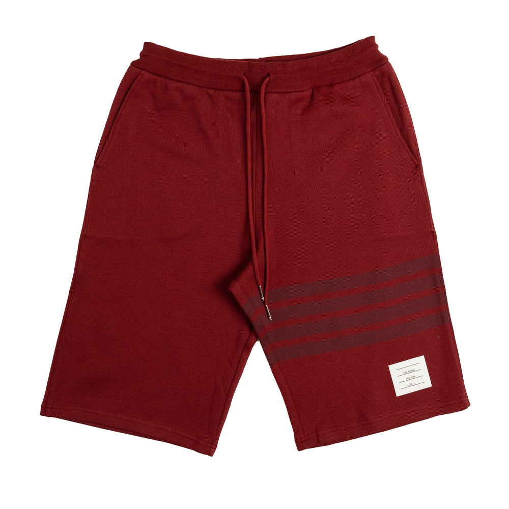 Thom Browne Double Face Sweat Shorts In Dk Red - CNTRBND