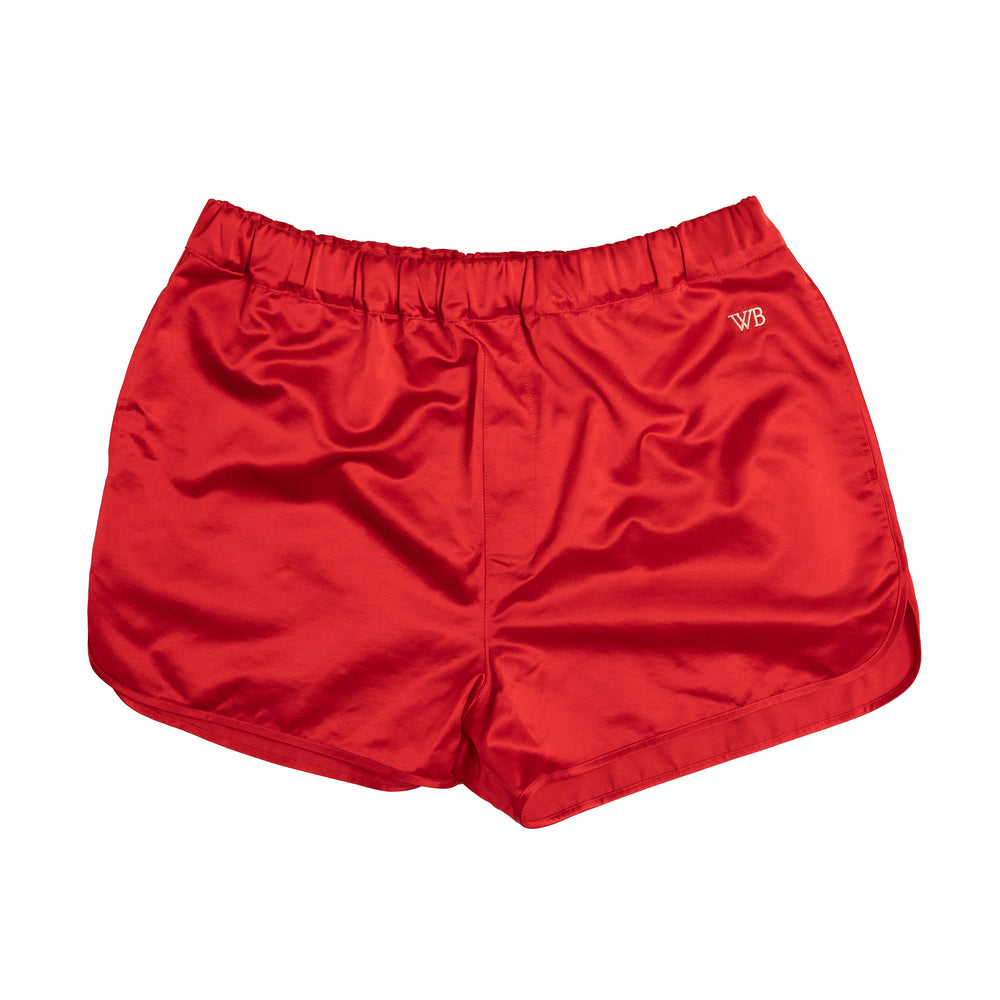 
                
                    Load image into Gallery viewer, Wales Bonner Cassette Shorts In Red - CNTRBND
                
            