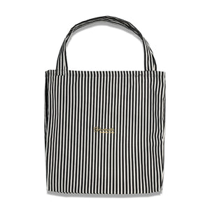 
                
                    Load image into Gallery viewer, Yorkville Country Club Crest Logo Stripe Tote In Black/White - CNTRBND
                
            