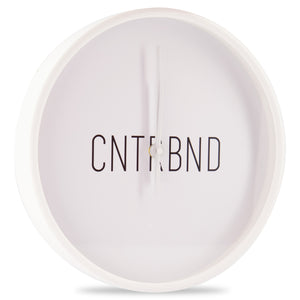 
                
                    Load image into Gallery viewer, CNTRBND Logo Clock In White - CNTRBND
                
            