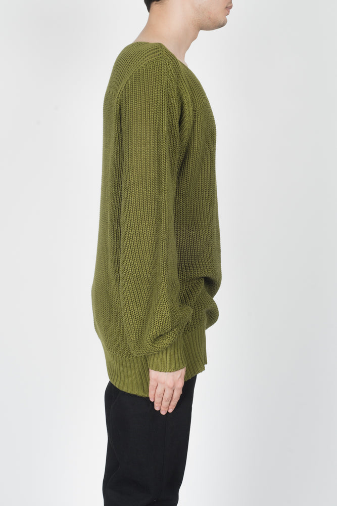 
                
                    Load image into Gallery viewer, Linder Poet Sleeve Sweater In Olive - CNTRBND
                
            