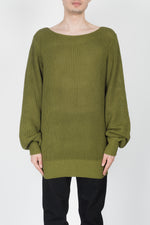Linder Poet Sleeve Sweater In Olive - CNTRBND