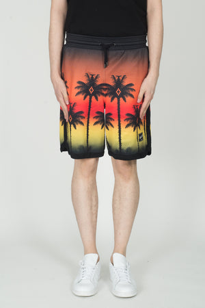 
                
                    Load image into Gallery viewer, Marcelo Burlon Red Palm Shorts In Black - CNTRBND
                
            