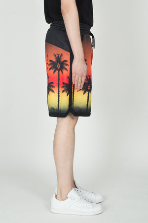 
                
                    Load image into Gallery viewer, Marcelo Burlon Red Palm Shorts In Black - CNTRBND
                
            
