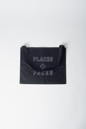 
                
                    Load image into Gallery viewer, Places+Faces Outline Logo Tote Bag In Black - CNTRBND
                
            