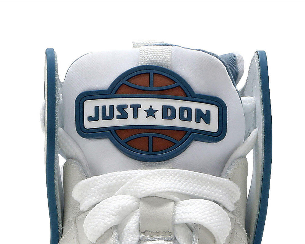JUST DON Basketball Courtside Hi In White&Teal - CNTRBND